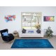 Blue Home Decor Carpet, Handmade Turkish Sparta Rug, Great 4 Modern Interiors