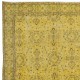 Modern Handmade Floral Pattern Turkish Area Rug, Upcycled Wool Carpet