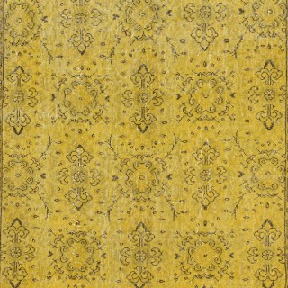 Modern Handmade Floral Pattern Turkish Area Rug, Upcycled Wool Carpet