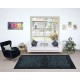 Black Wool Area Rug for Modern Interiors, Hand-Knotted in Turkey