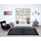 Black Wool Area Rug for Modern Interiors, Hand-Knotted in Turkey