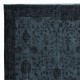 Black Wool Area Rug for Modern Interiors, Hand-Knotted in Turkey