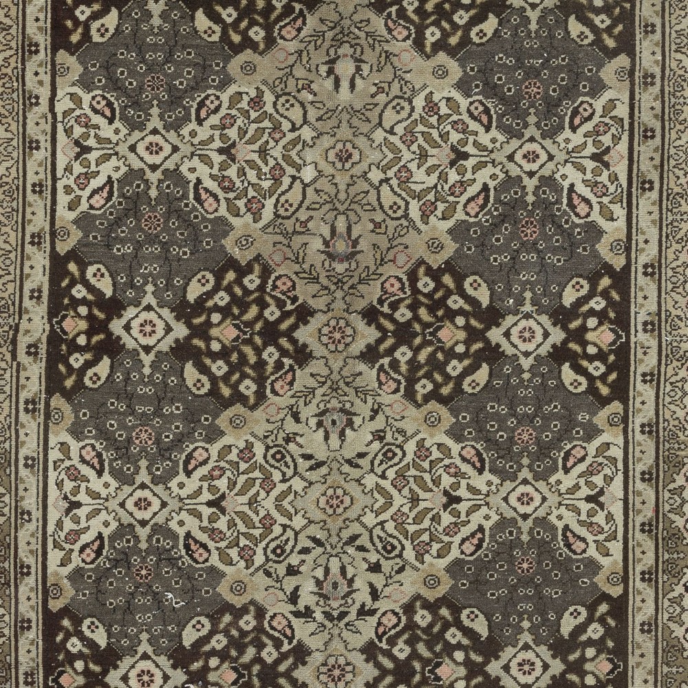 Floral Patterned Vintage Rug, Handmade Turkish Carpet for Country Homes, Very Good Condition