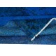 Modern Handmade Area Rug, Blue Turkish Carpet with Medallion Design