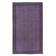 Modern Home Decor Handmade Turkish Rug with All-Over Flower Design and Purple Background