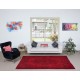 Red Floor Area Rug for Modern Interiors, Hand Knotted in Central Anatolia, Woolen Floor Covering