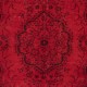 Red Floor Area Rug for Modern Interiors, Hand Knotted in Central Anatolia, Woolen Floor Covering