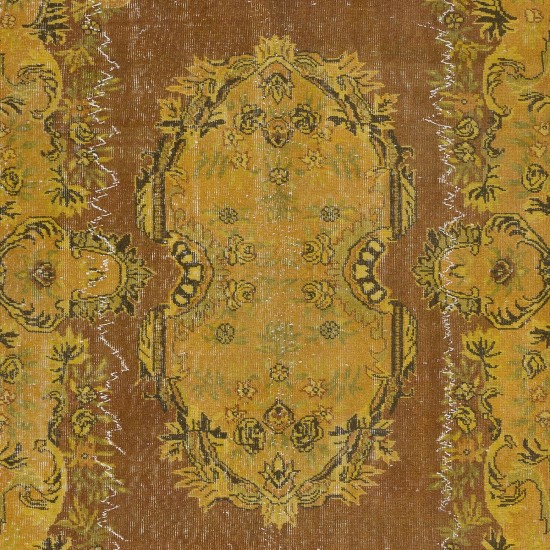 Rust & Amber Yellow Handmade Turkish Rug for Contemporary Interiors