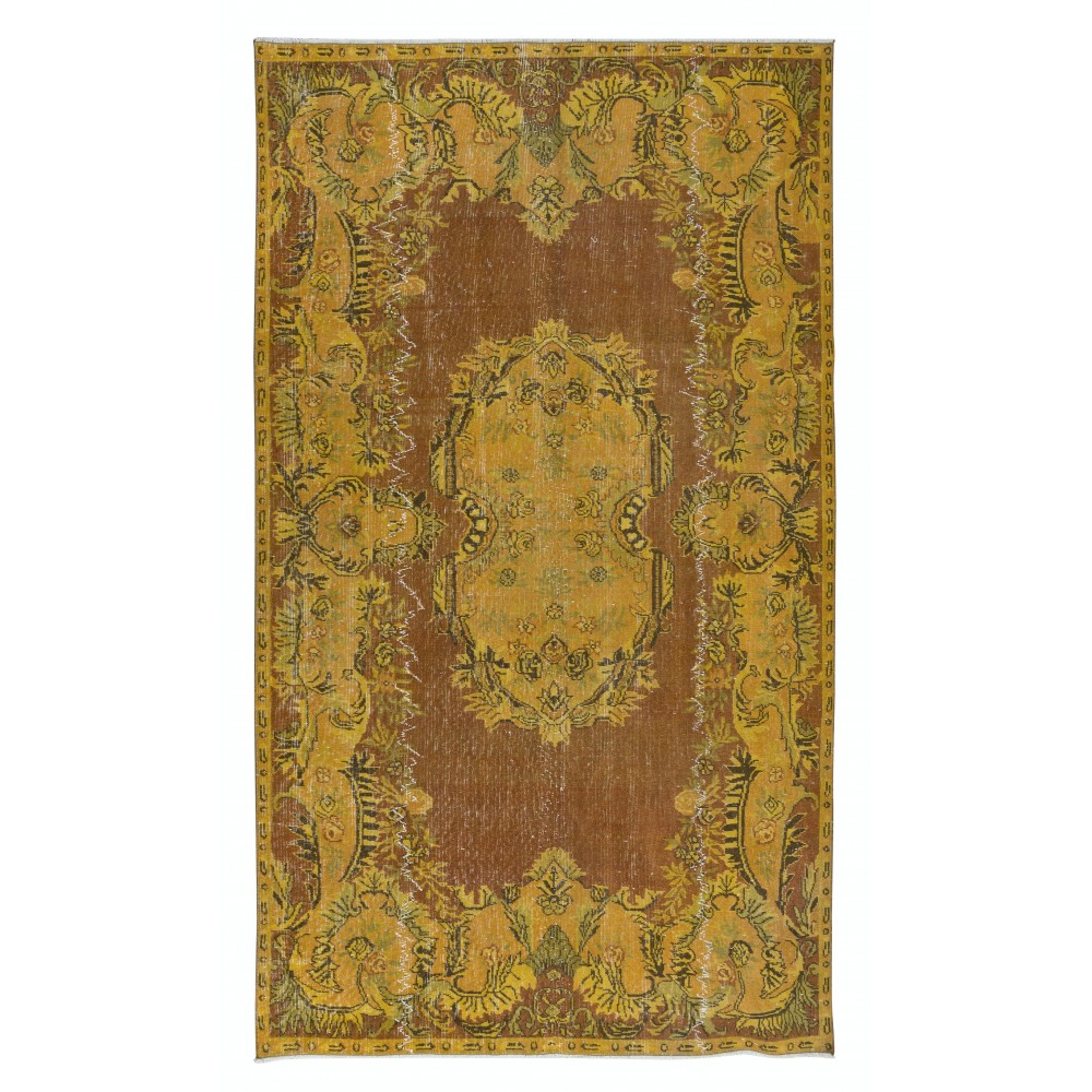 Rust & Amber Yellow Handmade Turkish Rug for Contemporary Interiors
