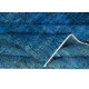 Handmade Blue Area Rug from Turkey, Modern Anatolian Wool Carpet