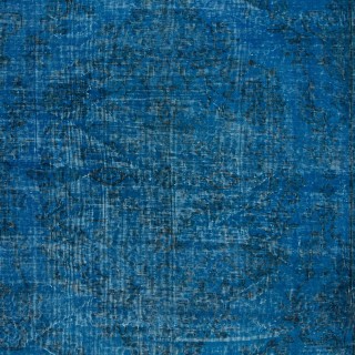 Handmade Blue Area Rug from Turkey, Modern Anatolian Wool Carpet Handmade Blue Area Rug from Turkey, Modern Anatolian Wool Carpet