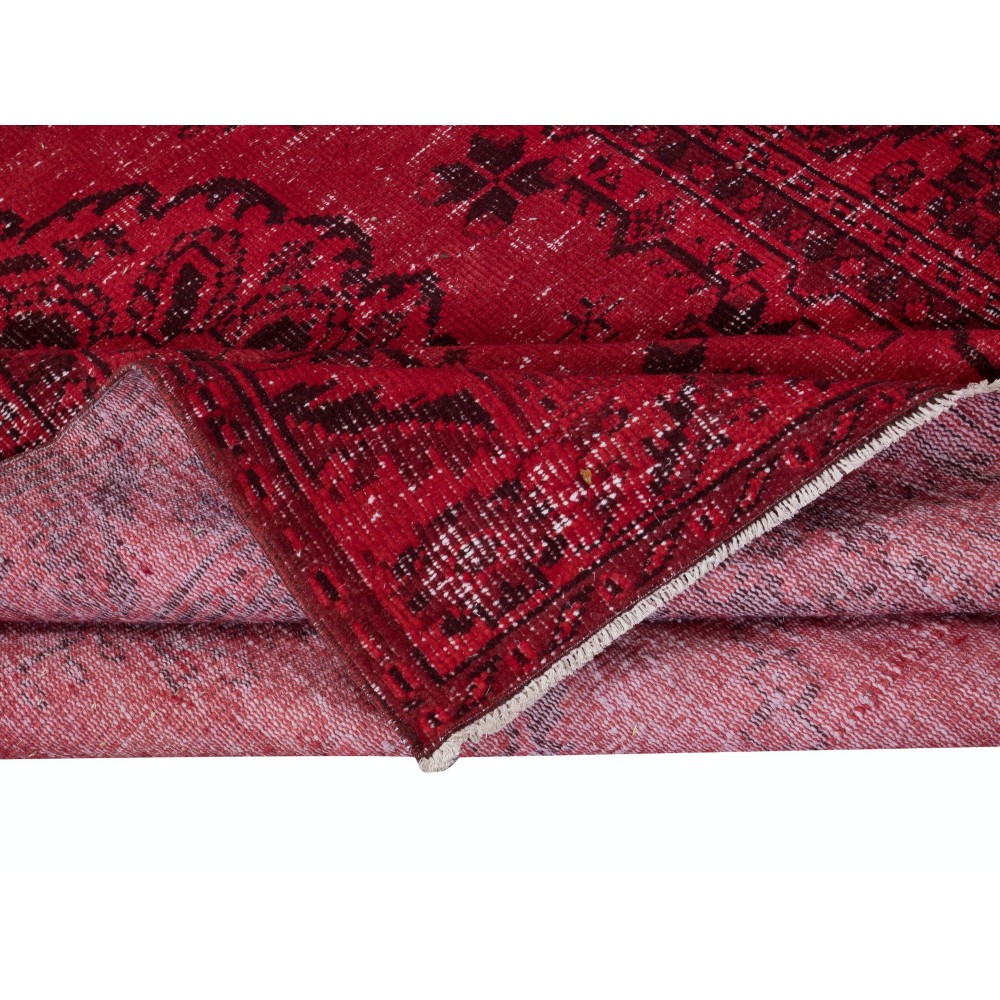 Modern & Contemporary Rug in Dark Red, Handmade Turkish Wool Carpet