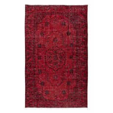 Modern & Contemporary Rug in Dark Red, Handmade Turkish Wool Carpet