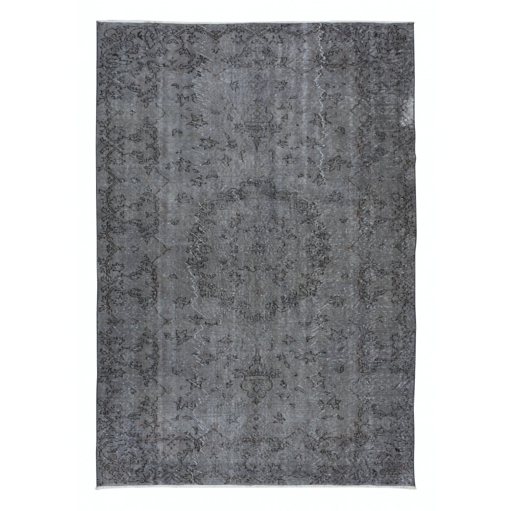 Gray Handmade Turkish Area Rug for Living Room, Entrance, Bedroom, Dining Room & Kids Room