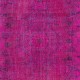 Hot Pink Turkish Area Rug, Floral Pattern Handmade Carpet, Modern Floor Covering