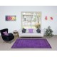 Modern Hand Knotted Violet Purple Area Rug from Isparta, Turkey