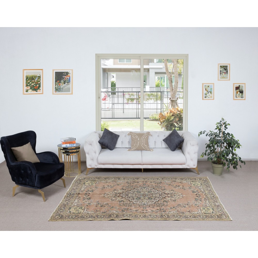 Handmade Village Rug, Ca 1960, Vintage Turkish Wool Carpet