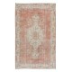 Traditional Hand Knotted Turkish Area Rug in Beige & Red with Medallion Design