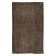 Brown Re-Dyed Handmade Turkish Wool Area Rug for Modern Home & Office Decor