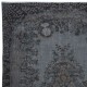 Handmade Gray Indoor Outdoor Rug with Medallion Design, Contemporary Anatolian Carpet