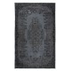 Handmade Gray Indoor Outdoor Rug with Medallion Design, Contemporary Anatolian Carpet