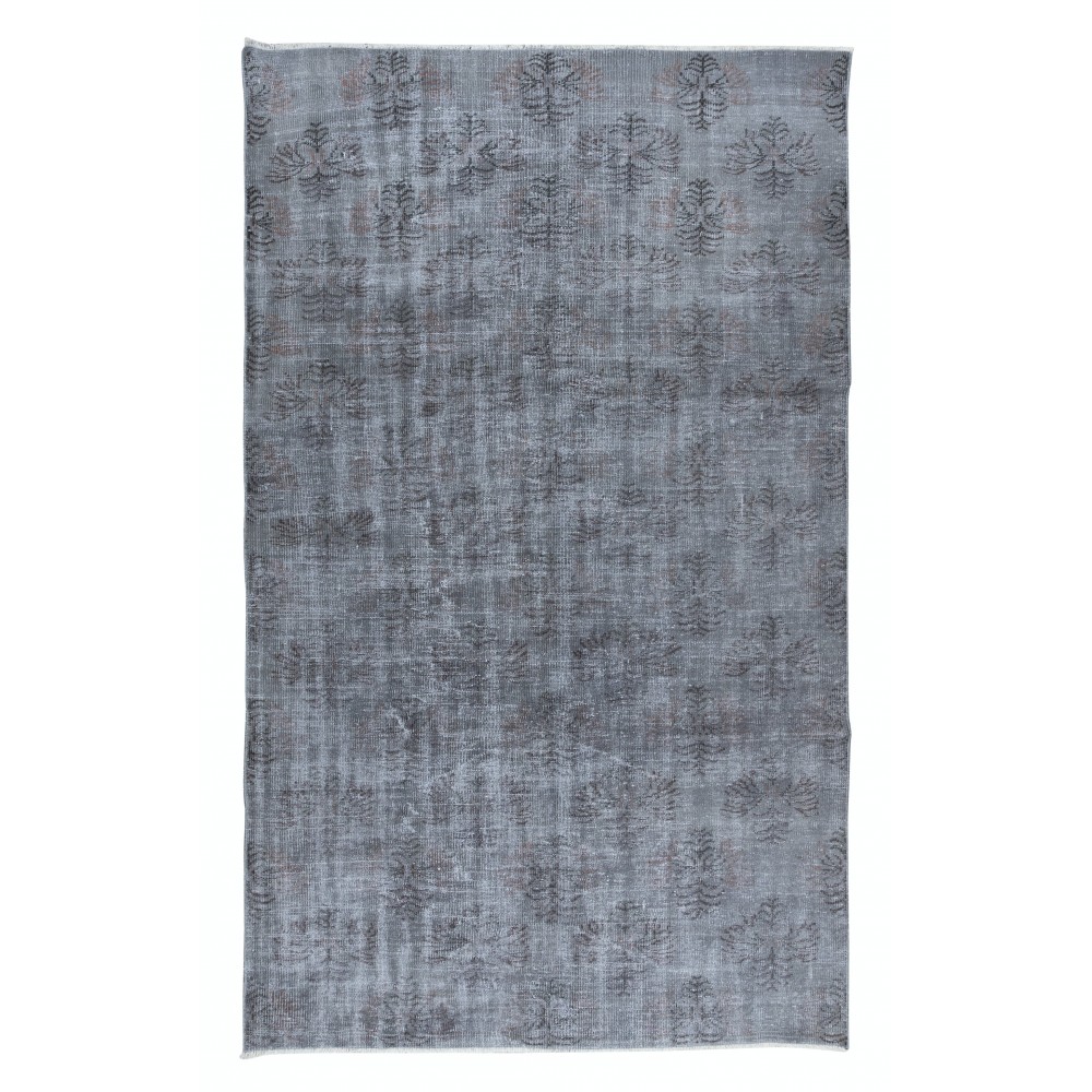 Handmade Gray Area Rug for Entryway, Modern Turkish Wool Carpet for Living Room, Boho Rug