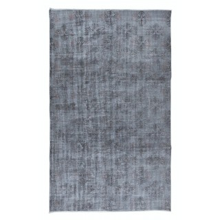 Handmade Gray Area Rug for Entryway, Modern Turkish Wool Carpet for Living Room, Boho Rug