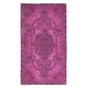 Unique Turkish Rug in Pink, Handmade Modern Carpet, Floor Covering