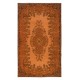 Handmade Turkish Orange Rug, Modern Medallion Design Carpet, Bohemian Home Decor