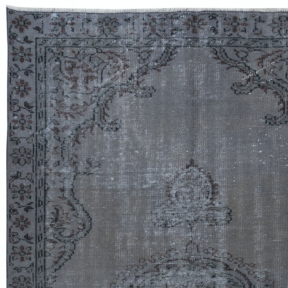 Gray Handmade Turkish Area Rug for Living Room, Entrance, Bedroom, Dining Room & Kids Room