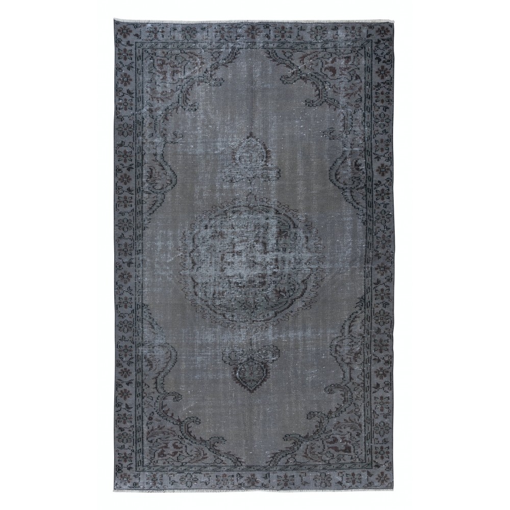 Gray Handmade Turkish Area Rug for Living Room, Entrance, Bedroom, Dining Room & Kids Room