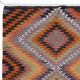 Colorful Flat-Weave Turkish Kilim, All Wool, Vintage Diamond Design Rug