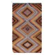 Colorful Flat-Weave Turkish Kilim, All Wool, Vintage Diamond Design Rug