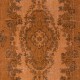 Authentic Orange Rug for Modern Interiors, Handmade Anatolian Carpet, Woolen Floor Covering