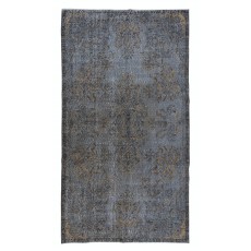 Handmade Room Size Rug, Upcycled Turkish Carpet in Gray & Beige, Floor Covering