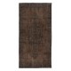 Brown Handmade Area Rug for Modern Interiors, Vintage Turkish Wool Carpet