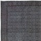 Handmade Gray Indoor-Outdoor Rug with Floral Design, Contemporary Anatolian Carpet