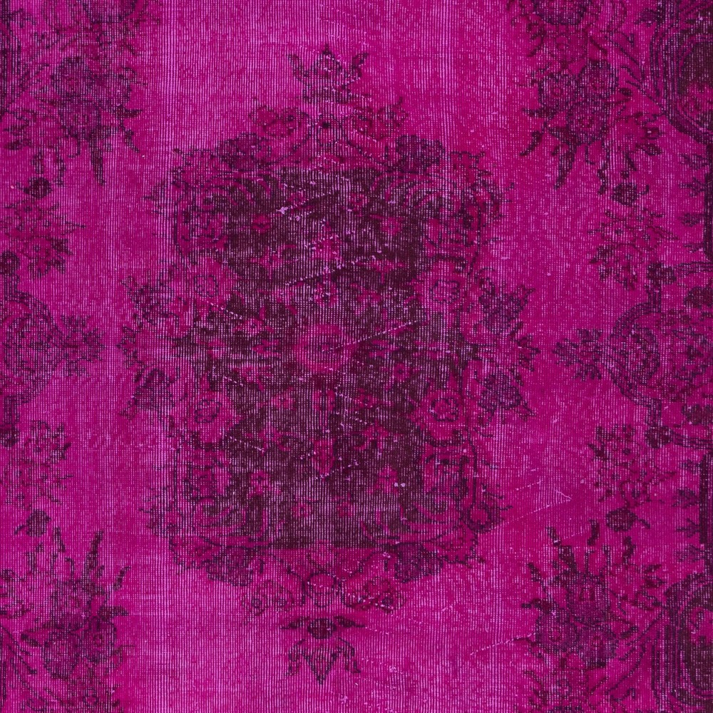 Aubusson Inspired Royal Pink Area Rug for Modern Interiors, Handmade in Turkey