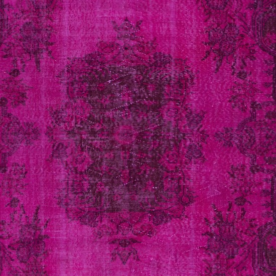 Aubusson Inspired Royal Pink Area Rug for Modern Interiors, Handmade in Turkey