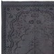 Handmade Area Rug in Dark Gray and Dark Mauve Colors, Upcycled Modern Living Room Carpet