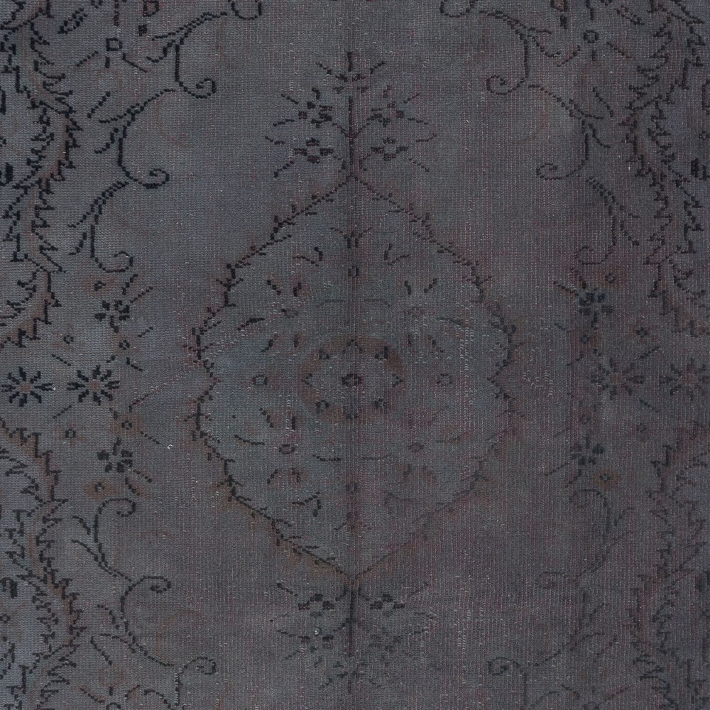 Handmade Area Rug in Dark Gray and Dark Mauve Colors, Upcycled Modern Living Room Carpet