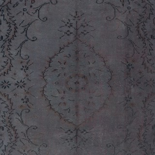 Handmade Area Rug in Dark Gray and Dark Mauve Colors, Upcycled Modern Living Room Carpet
