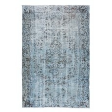 Light Blue Handmade Turkish Rug for Modern Living Room Decor. Sky Blue Carpet for Dining Room & Kitchen