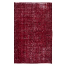 Contemporary Area Rug in Red, Handmade in Turkey