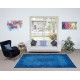 Blue Handmade Turkish Area Rug for Living Room, Entrance, Bedroom, Dining Room & Kids Room