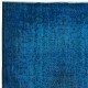 Blue Handmade Turkish Area Rug for Living Room, Entrance, Bedroom, Dining Room & Kids Room