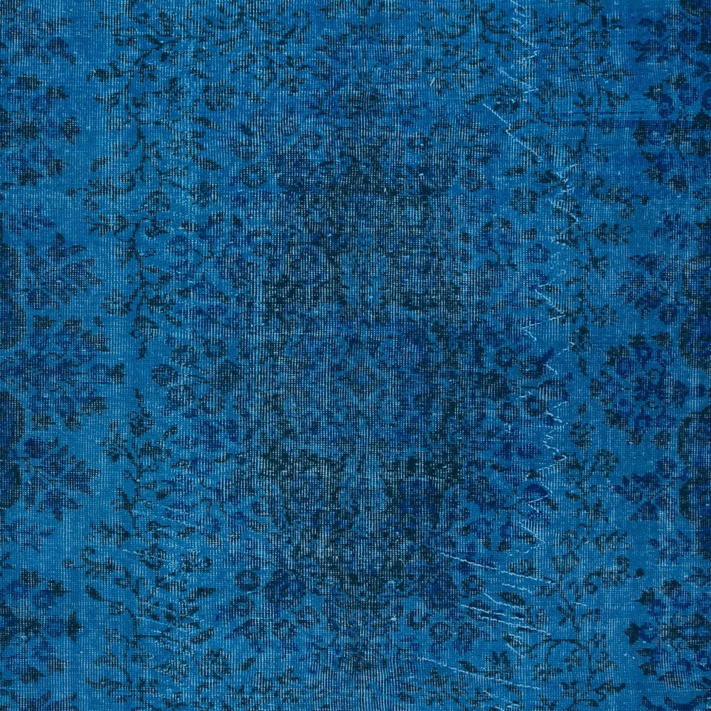Blue Handmade Turkish Area Rug for Living Room, Entrance, Bedroom, Dining Room & Kids Room