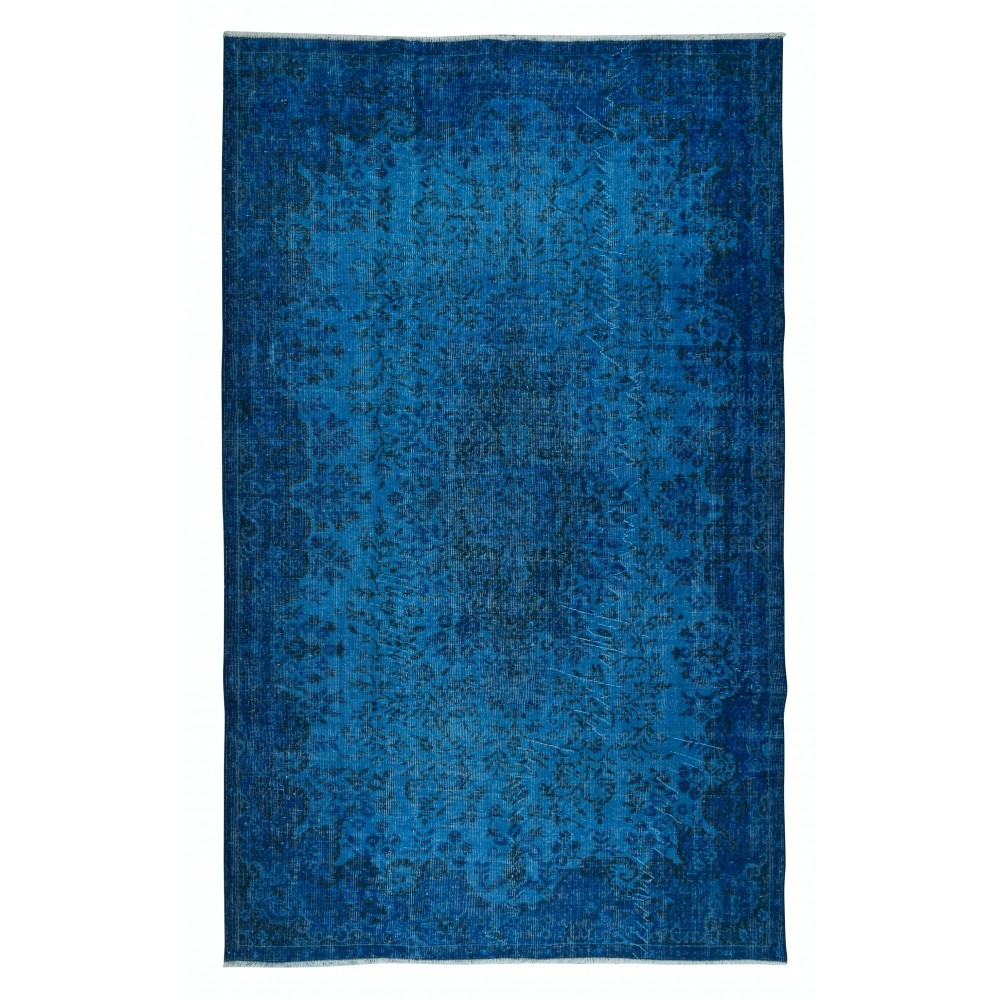 Blue Handmade Turkish Area Rug for Living Room, Entrance, Bedroom, Dining Room & Kids Room
