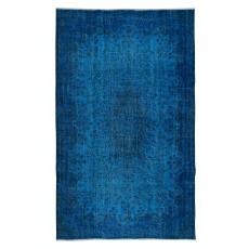 Blue Handmade Turkish Area Rug for Living Room, Entrance, Bedroom, Dining Room & Kids Room