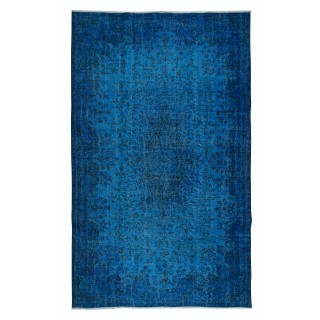 Blue Handmade Turkish Area Rug for Living Room, Entrance, Bedroom, Dining Room & Kids Room